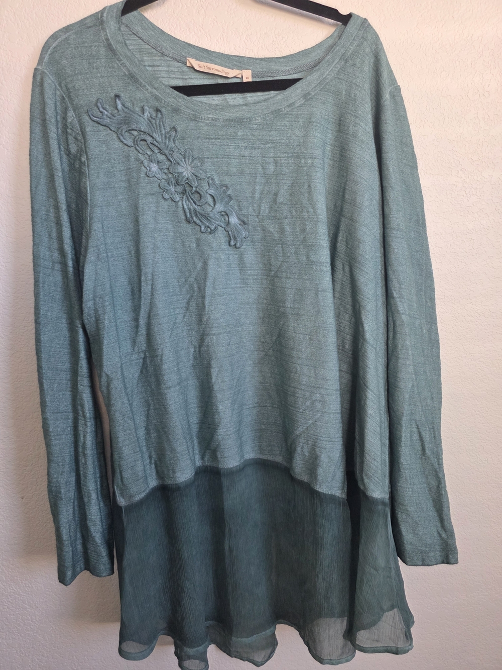 Soft Surroundings Flowy Drapey Lagenlook Tunic Plus Size Sz2x - Picture 2 of 5